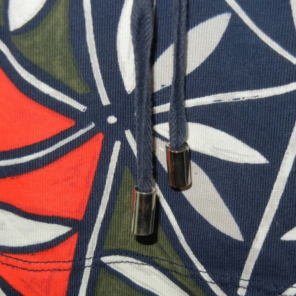 TORY BURCH Acoma Pottery Pima Cotton Drawstring Mini Dress Size Small — TEMPTING